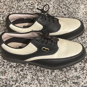 Vintage FootJoy Black and Cream Golf Shoes